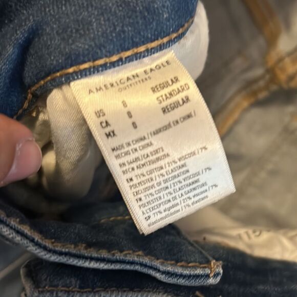 HEAVILY DISTRESSED AMERICAN EAGLE HI RISE JEGGINGS SIZE 0 EEEUC - Picture 7 of 9